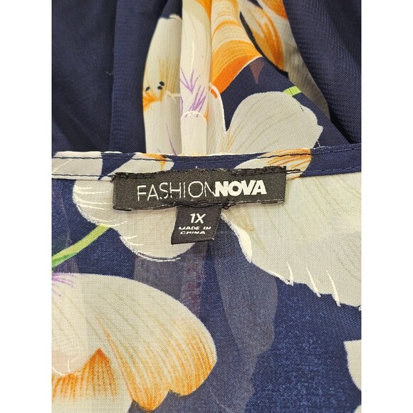 Fashion Nova 1X Plus Fairy Hi-Lo Chiffon Wrap Maxi Dress Flowy Euc feminine sexy - Picture 13 of 15